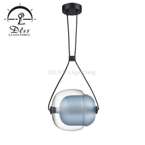الزجاج المتدلي مع غطاء المصباح الزجاجي الأزرق المتدلي ، المصباح المعلق LED