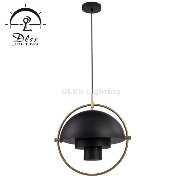 مصباح بتصميم معدني أسود قابل للتعديل معلق للمطبخ
